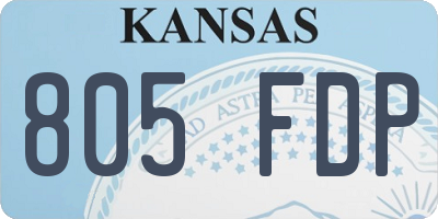 KS license plate 805FDP
