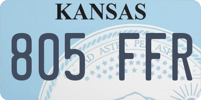 KS license plate 805FFR