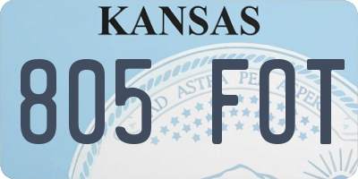 KS license plate 805FOT