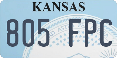 KS license plate 805FPC