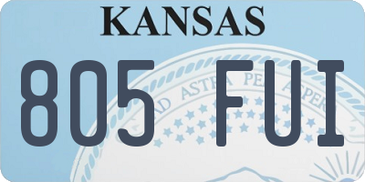 KS license plate 805FUI