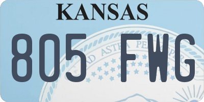 KS license plate 805FWG
