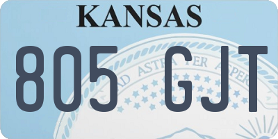 KS license plate 805GJT