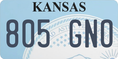 KS license plate 805GNO