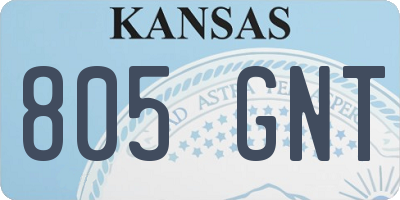 KS license plate 805GNT