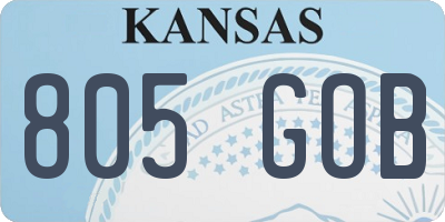 KS license plate 805GOB