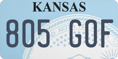KS license plate 805GOF