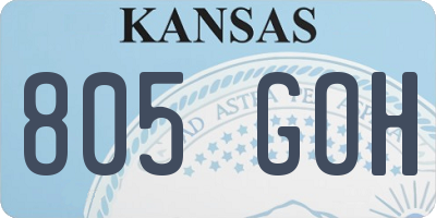 KS license plate 805GOH