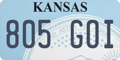 KS license plate 805GOI