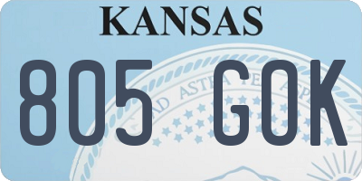 KS license plate 805GOK