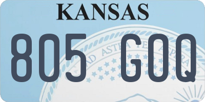 KS license plate 805GOQ