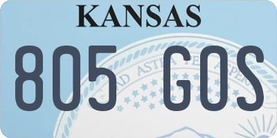KS license plate 805GOS