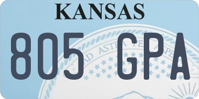 KS license plate 805GPA