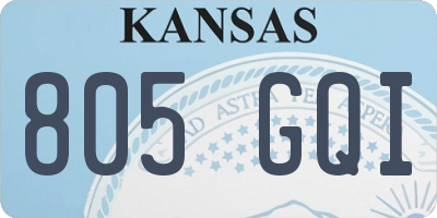 KS license plate 805GQI