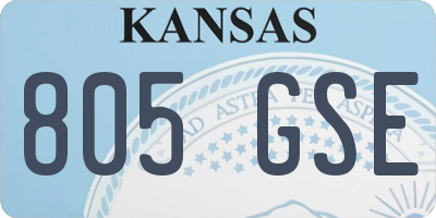 KS license plate 805GSE