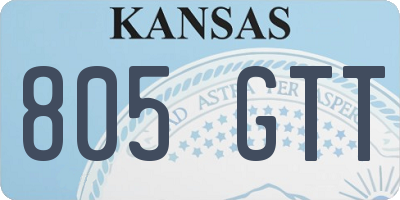 KS license plate 805GTT