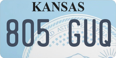KS license plate 805GUQ