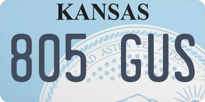 KS license plate 805GUS