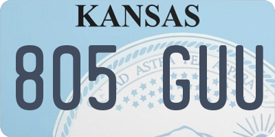 KS license plate 805GUU