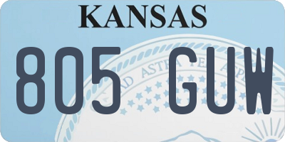 KS license plate 805GUW
