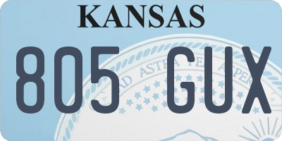 KS license plate 805GUX