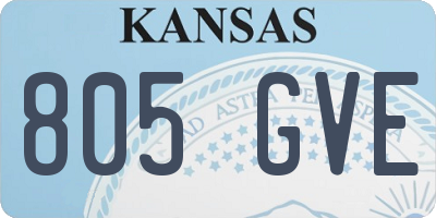 KS license plate 805GVE