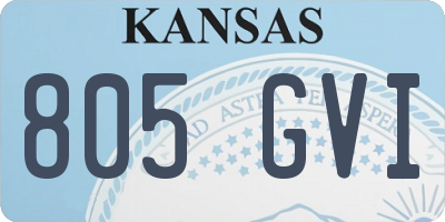 KS license plate 805GVI