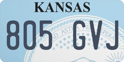 KS license plate 805GVJ