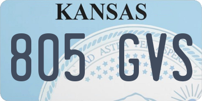KS license plate 805GVS