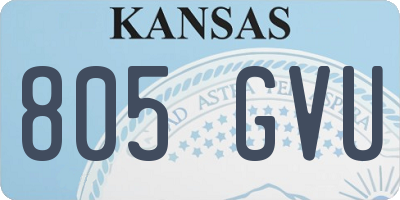 KS license plate 805GVU