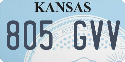 KS license plate 805GVV