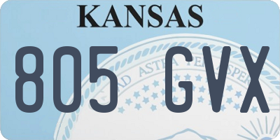 KS license plate 805GVX