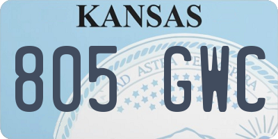 KS license plate 805GWC