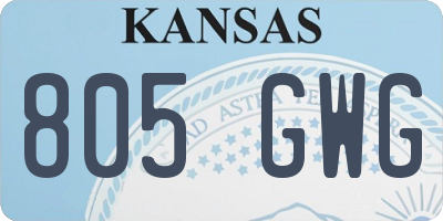 KS license plate 805GWG