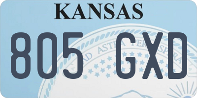 KS license plate 805GXD