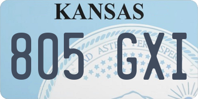 KS license plate 805GXI