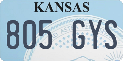 KS license plate 805GYS