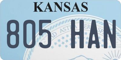 KS license plate 805HAN
