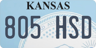KS license plate 805HSD