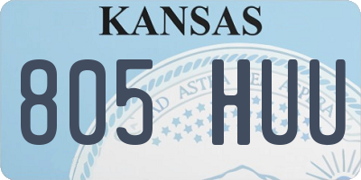 KS license plate 805HUU