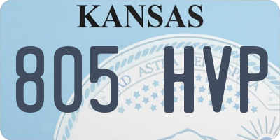 KS license plate 805HVP