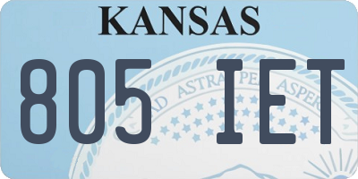 KS license plate 805IET