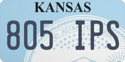KS license plate 805IPS