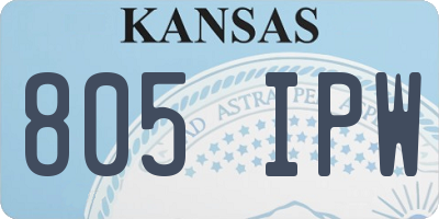 KS license plate 805IPW