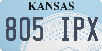 KS license plate 805IPX