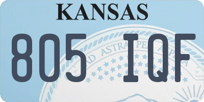 KS license plate 805IQF