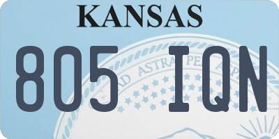 KS license plate 805IQN