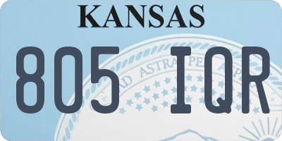 KS license plate 805IQR