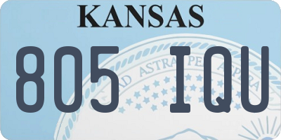 KS license plate 805IQU