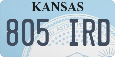 KS license plate 805IRD